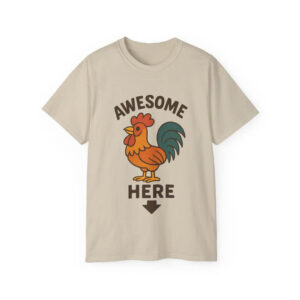 T-shirt "AWESOME COCK HERE" – Funky Pleasure Edition